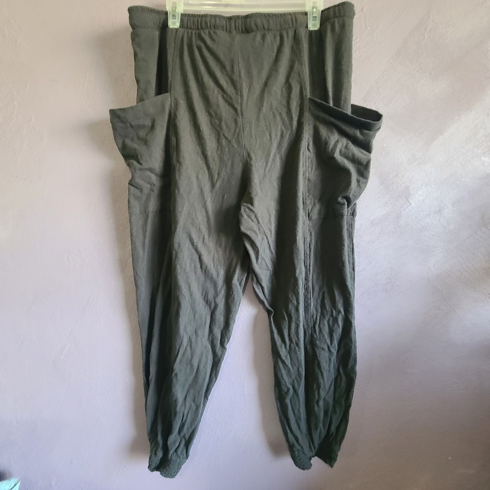 Aerie Jogger Pants Women XXL Gray Textured Harem Boho Crinkle High Rise Pockets - Picture 6 of 6